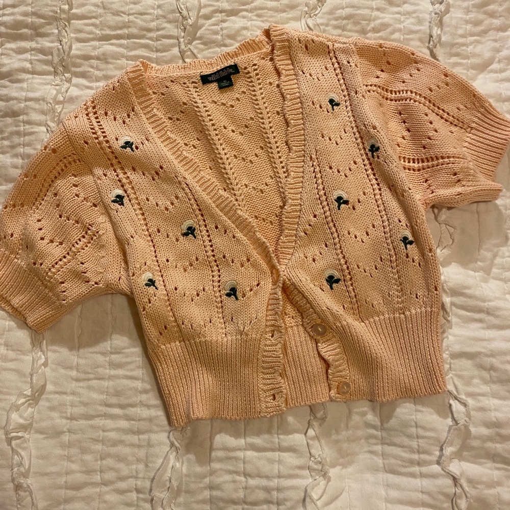 pink cottage core crotchet top